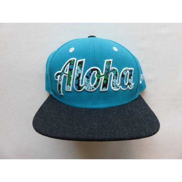 Hawaii ALOHA Floral Hat NewEra 9FIFTY Snapback Collectible Cap Blue NWOT - Picture 2 of 12